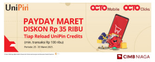 Diskon Rp35.000 Top Up UniPin Credits dengan OCTO Clicks atau QR OCTO Mobile